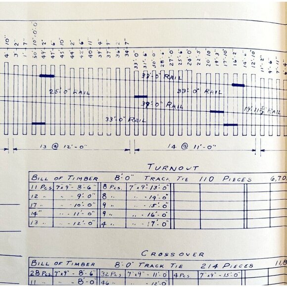 1959 Railroad Bangor Aroostook Number 16 Turnout Tracks 45